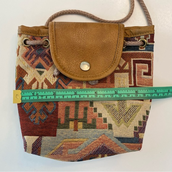 Boho Native American Aztec Weaved Mini Bag Purse Festive Micro Boho Crossbody - Picture 9 of 12